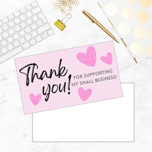 120 Thank You Cards Business Card Insert Card